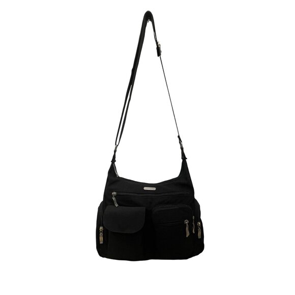 Baggallini Women’s Black Nylon Multi-Pocket Adjustable Crossbody Bag Size M - Picture 1 of 16